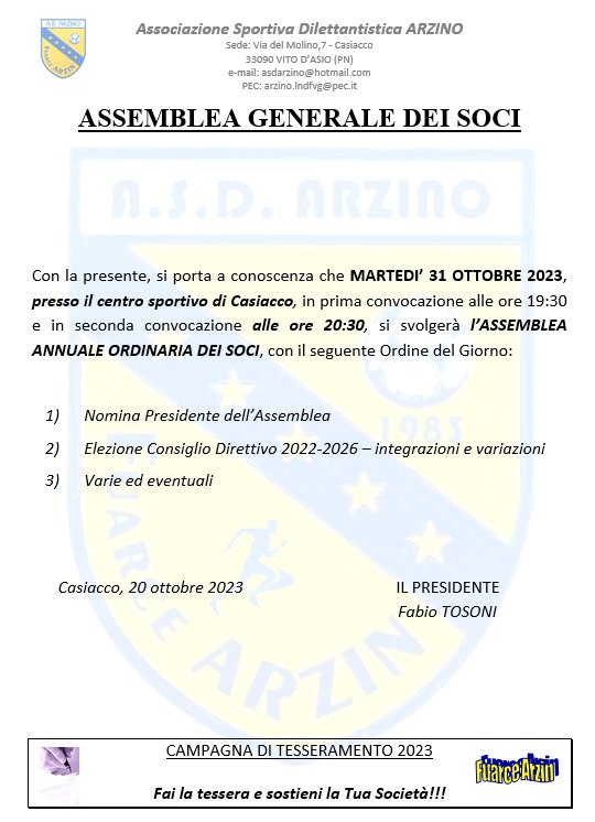 convocazione assemblea dei soci