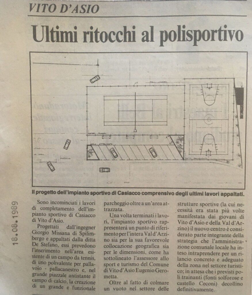 18.08.1989, MESSAGGERO VENETO - ULTIMI RITOCCHI AL POLISPORTIVO