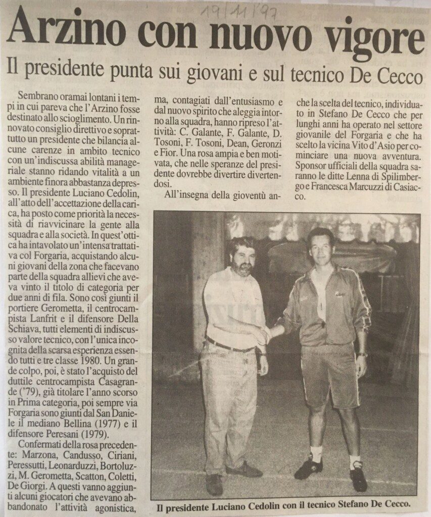 19.11.1997, Messaggero Veneto - Nuovo vigore per l’Arzino