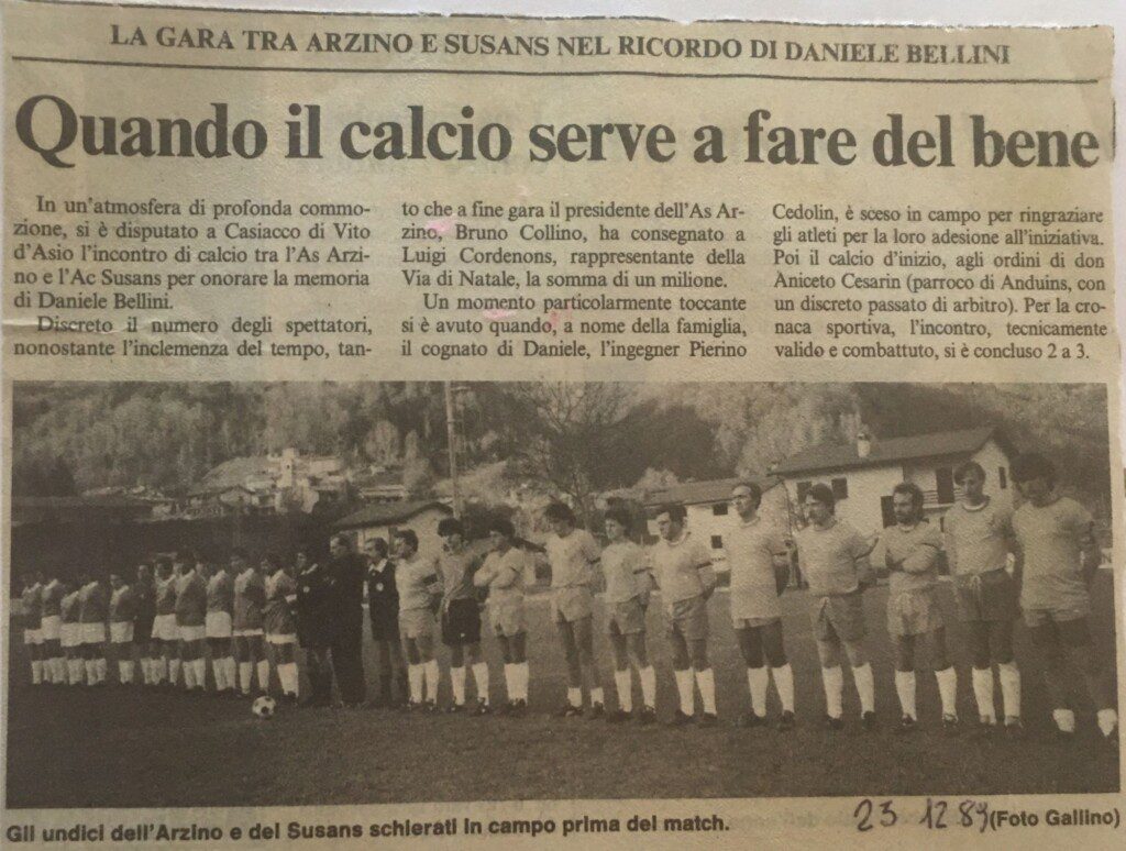 23.12.1989, Messaggero Veneto - Primo Memorial Bellini