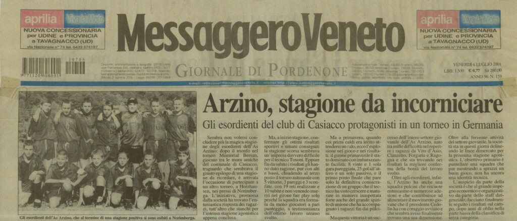 Per l'Arzino, una stagione da incorniciare